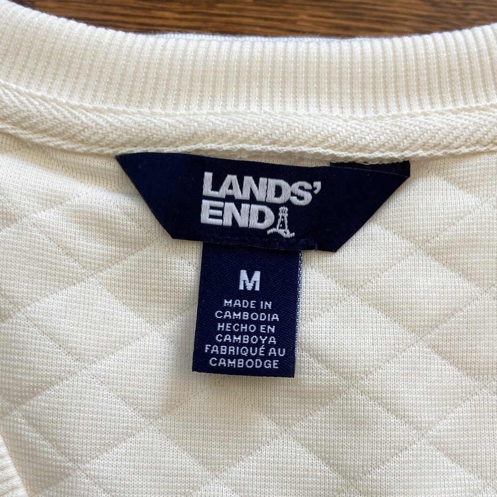 Lands' End NEW Cream Quilted Lounge Set Size Medium - Picture 6 of 9